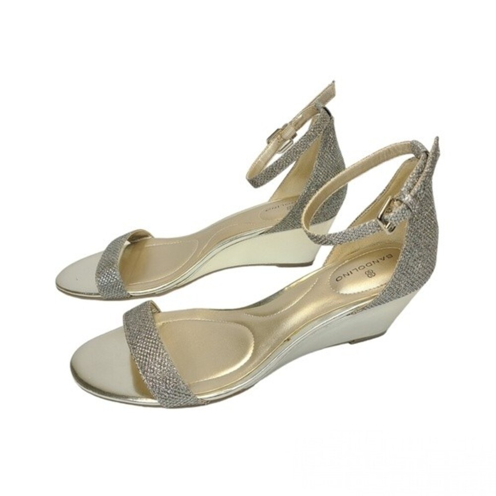 Bandolino Omira Silver Gold Wedges 6.5